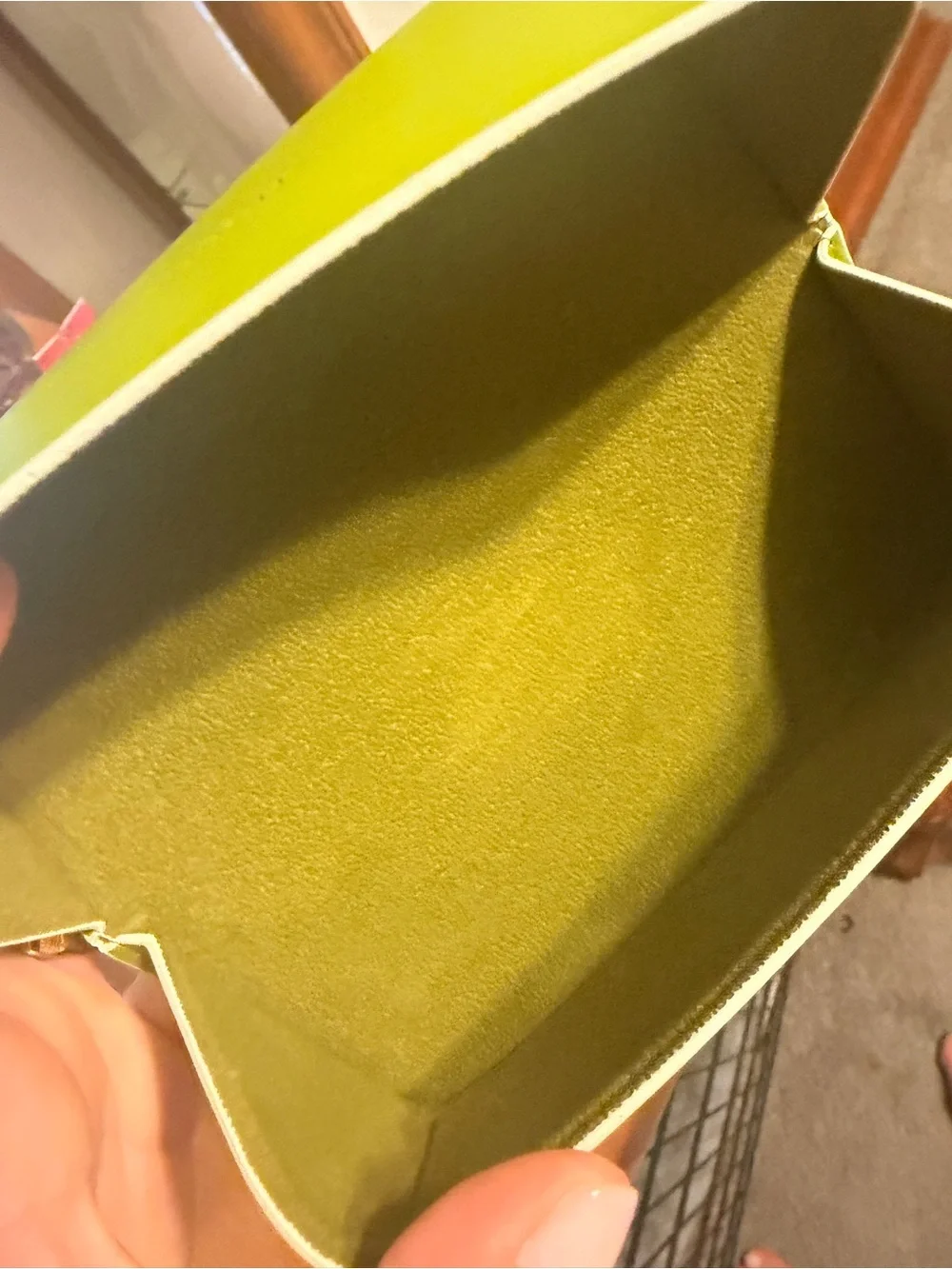 Tory Burch Chartreuse Leather Eyewear Case